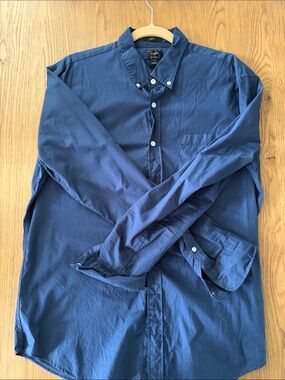J. Crew Men's Dark Blue Button-Down Shirt Slim Fit